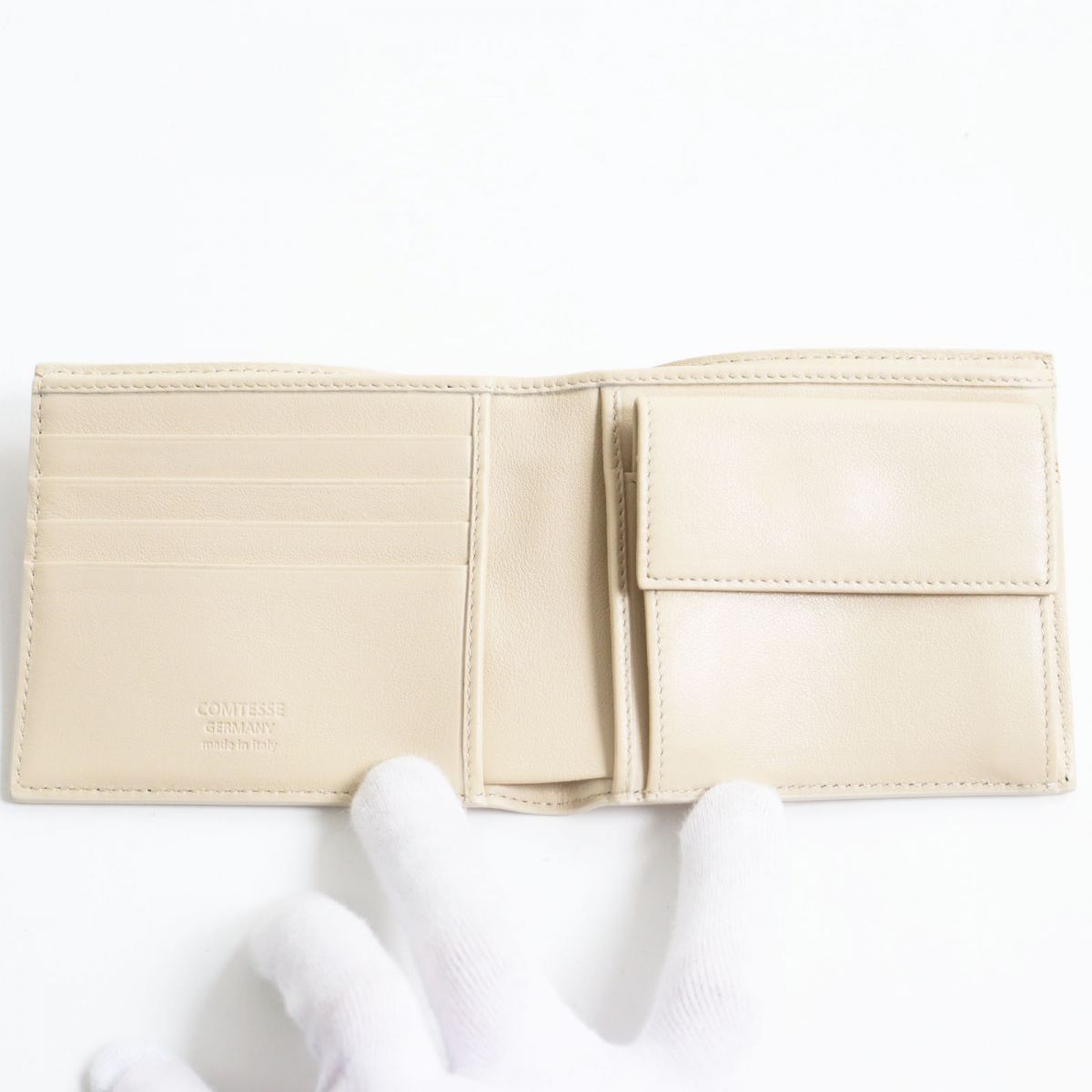 【未使用】COMTESSE コンテス　財布　レザー　二つ折り　箱付き