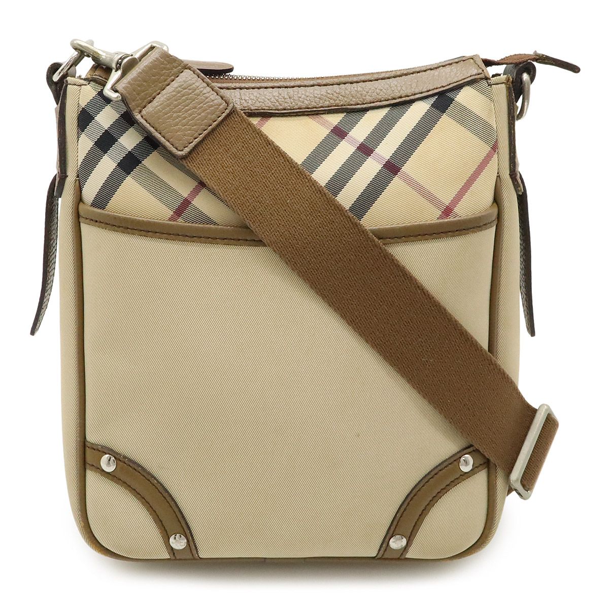 Burberrs バーバリー　ショルダーバッグ　レザー　ノバチェック　ブラウン BURBERRY - 人気 バーバリー ノバチェック レザー ポシェット
