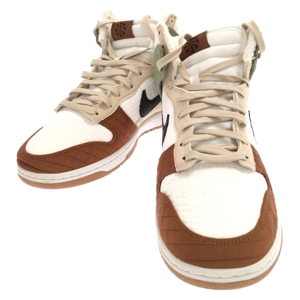 NIKE (ナイキ) WMNS DUNK HIGH LX TOAATY OIL GREEN RATTAN DN9909-100 ウィメンズ ダンク  ハイ LX トースティ オイルグリーンラタン ハイカットスニーカー US11.5/28.5cm