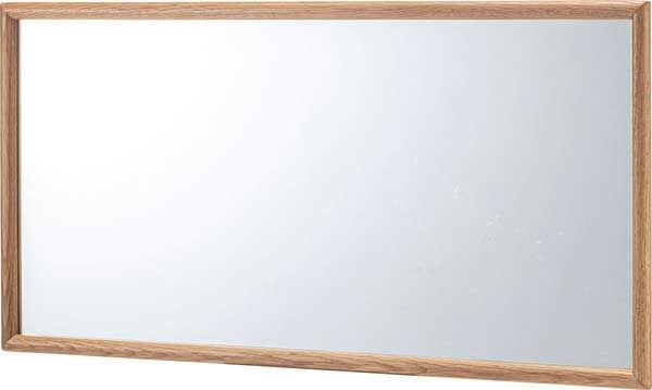 天然木（オーク）フレームの壁掛けミラー（縦横両用）No.310（W80×D40