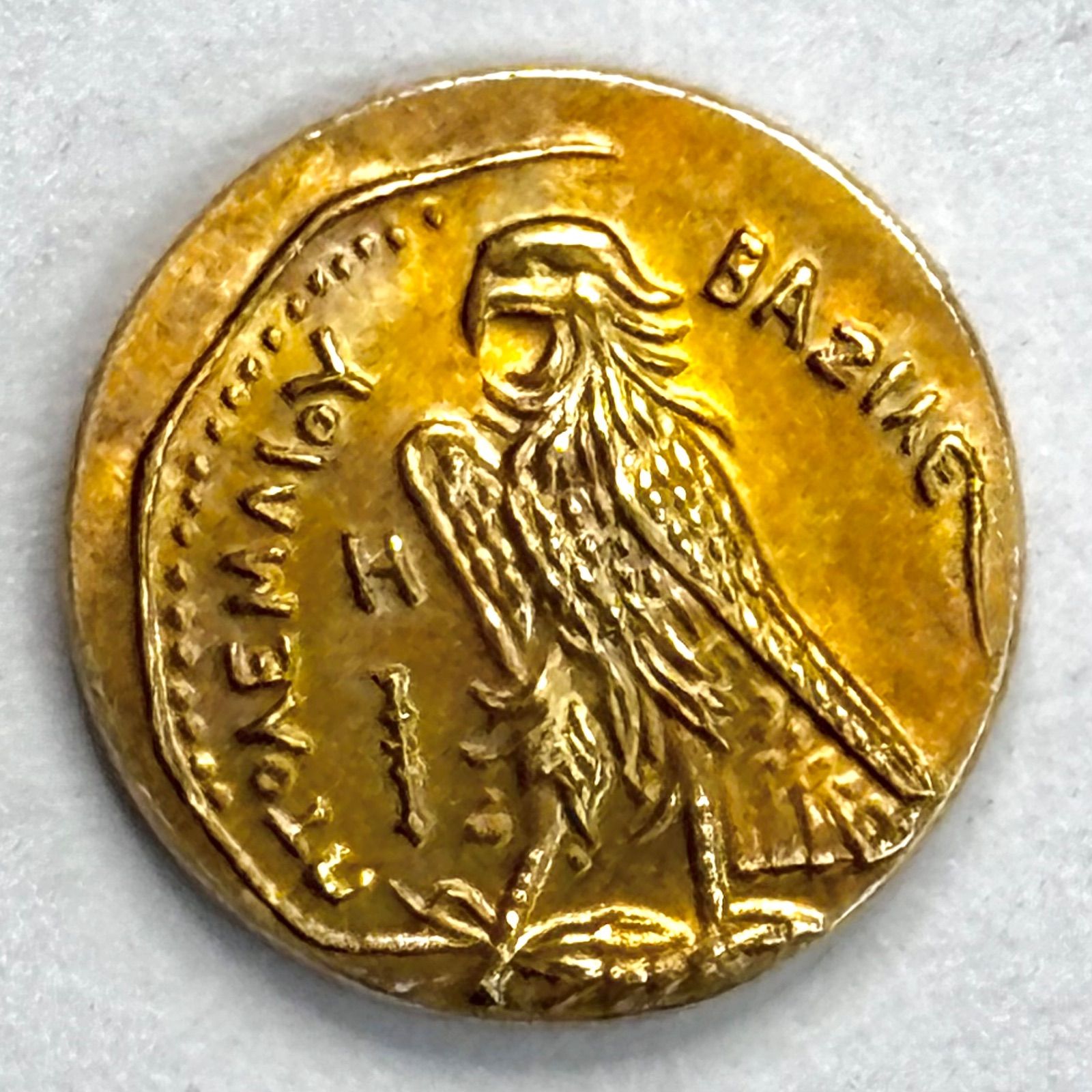 超希少⭐️超貴重】 ☆金貨ミニレプリカ/16 ☆K18金保証 ⭐️紀元前285/4年?246年 古代エジプトプトレマイオス朝 プトレマイオス2世+鷲  ペンタドラクマ金貨 古代コイン アンティークコイン 金 K18 750 クレオパトラ コイン