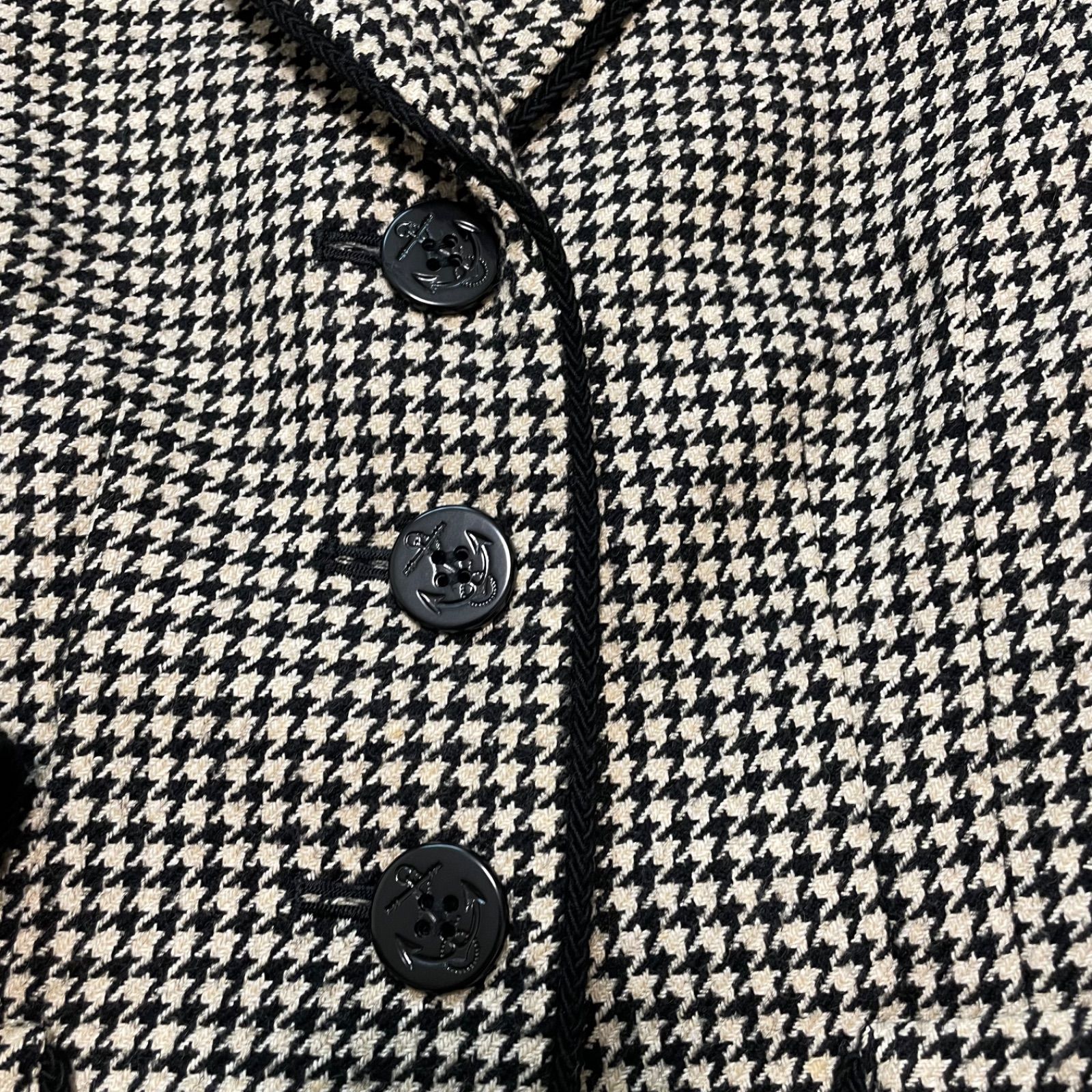 ロイスクレヨン テーラードジャケット シングル 千鳥格子柄 ブラック