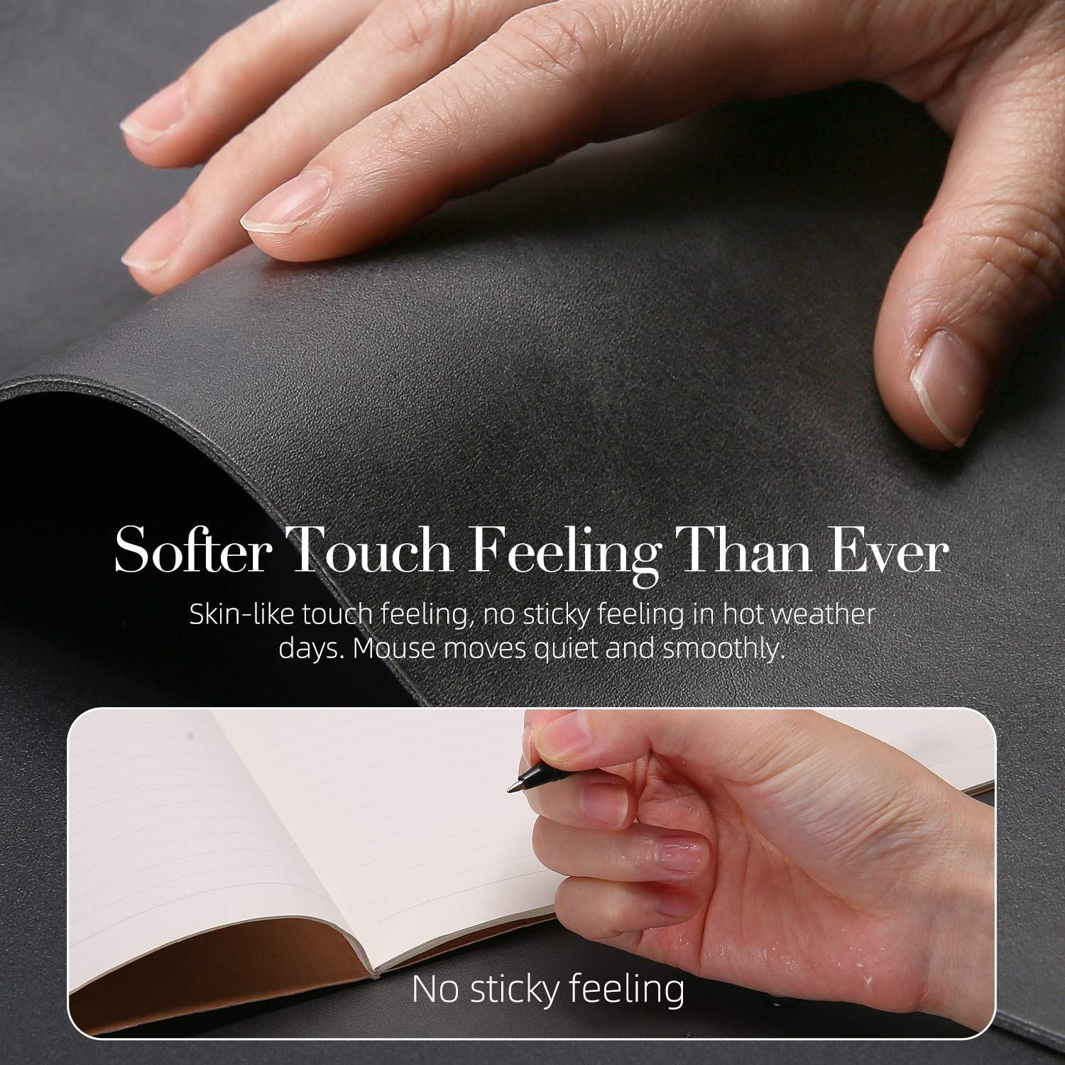 YSAGi デスクマット レザーデスクパッド 大型マウスパッド 両面レザー 超防滑設計 防水 防油 断熱 お手入れ簡単 オフィス 自宅用 大型デスクパッド グレー 90 43 cm