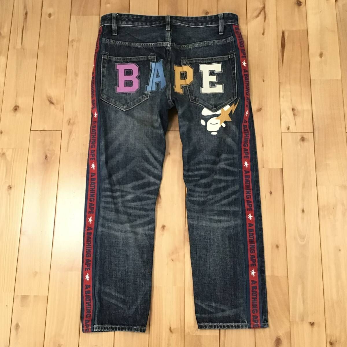 メンズ BAPE LOGO Slim Fit Denim Pants Lサイズ a bathing ape BAPE 