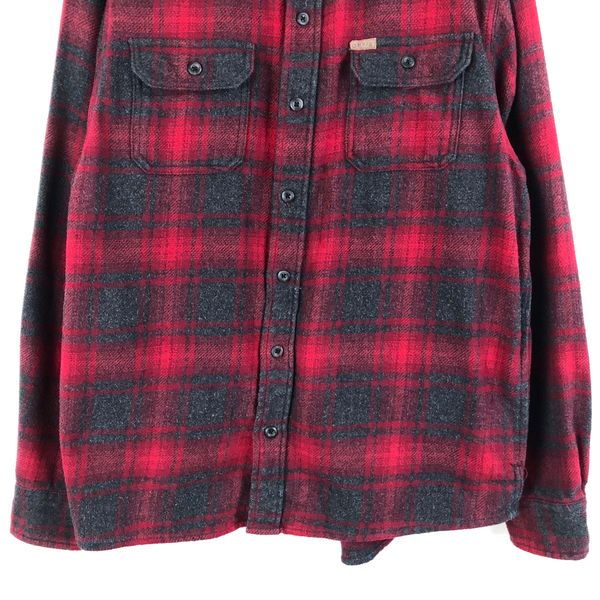 ORVIS オービス　長袖ヘビーフランネルチェックシャツ　カーキ　L古着. 古着 00年代 オービス ORVIS オンブレチェック 長袖 ヘビーネル