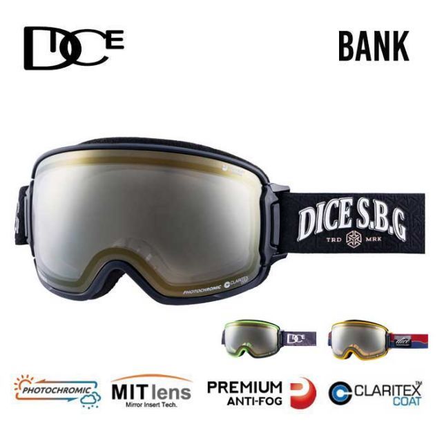 ダイス ゴーグル バンク 24-25 dice BK45194 C-MIT LGR GD BANK スキー スノボ スノーボード 241011
