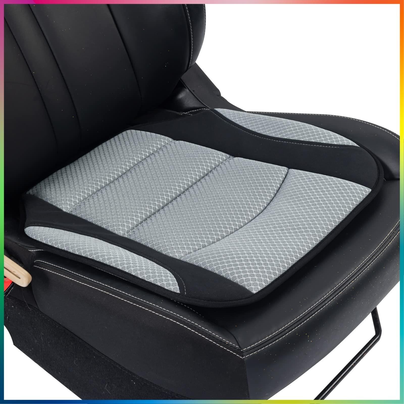 【人気商品】SHIMAKYO カーシートクッション 車用 低反発 通気 運転席 助手席 オフィス 自宅用 滑り止め 抗菌防臭 蒸れにくい 年間使える ズレ防止仕様 おしゃれ 44×45cm