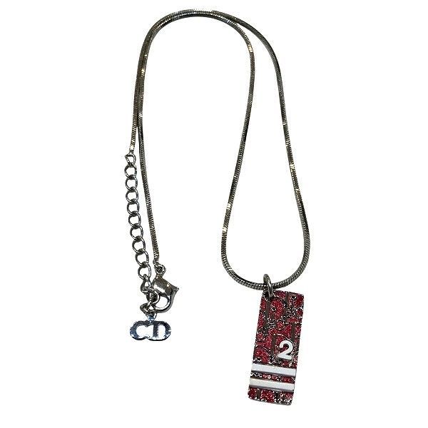 ディオール Dior トロッター シルバー×レッド×ホワイト ブランド小物