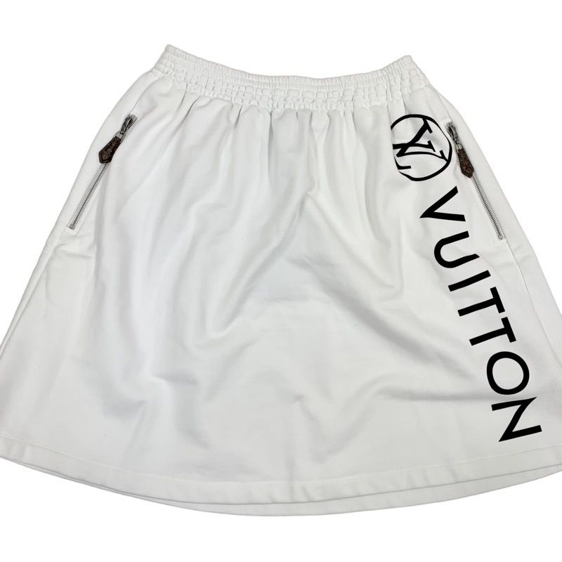ルイヴィトン LOUIS VUITTON スカート  ホワイト 白 シルバー 未使用 モノグラム ロゴ スカート