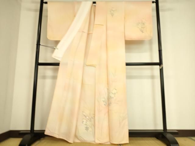 平和屋着物▽訪問着 単衣 刺繍 菊 暈し染め 正絹 逸品 DAAS0711az