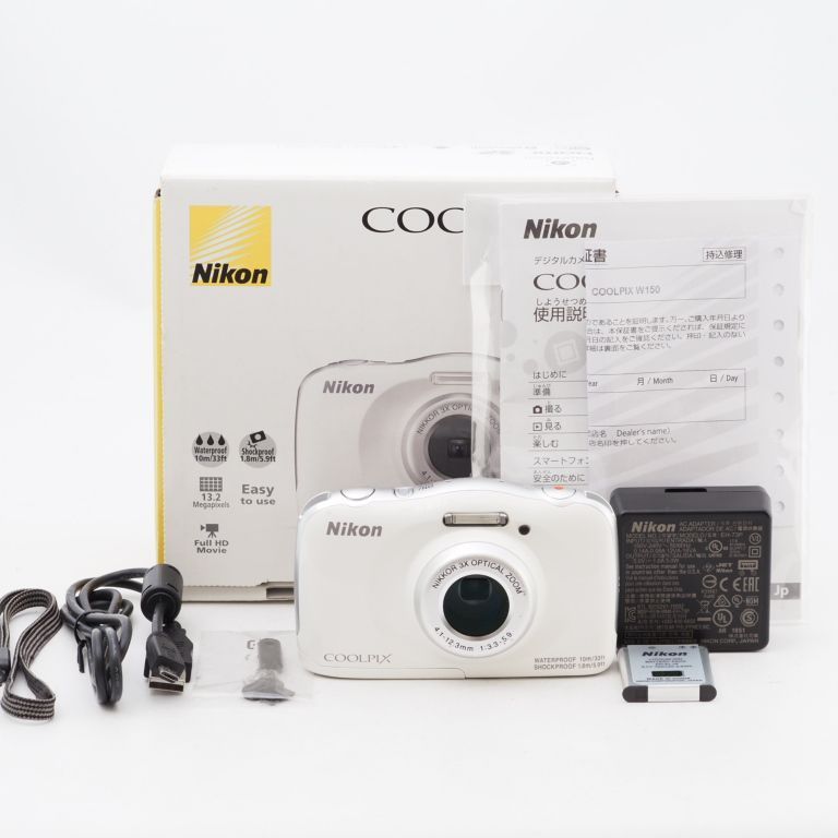 Nikon ニコン デジタルカメラ COOLPIX W150 防水 W150WH クールピクス ホワイト カメラ本舗｜Camera honpo  メルカリ