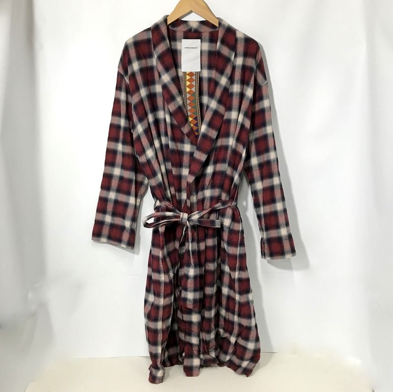 phenomenon フェノメノンチェックロングシャツガウン