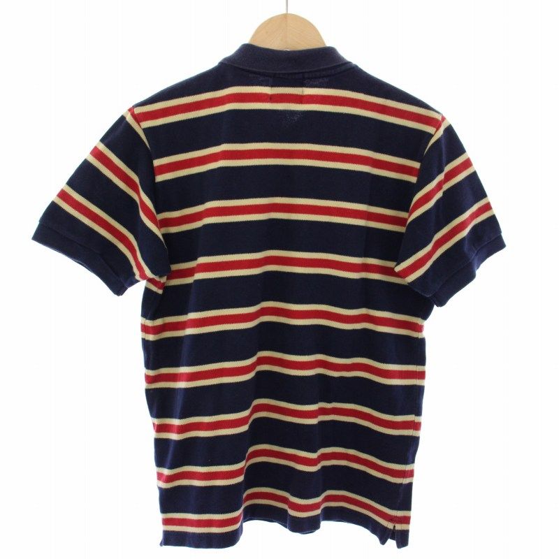 アベイシングエイプ A BATHING APE ポロシャツ 半袖 ボーダー S 紺