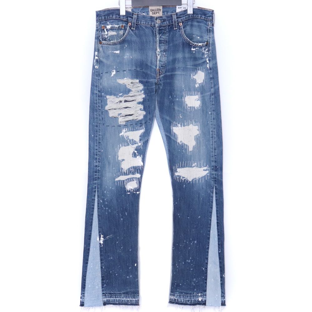 GALLERY DEPT. インディアナ フ デニムパンツ ダメージ再構築 サイズ29 インディゴ INDF-5250