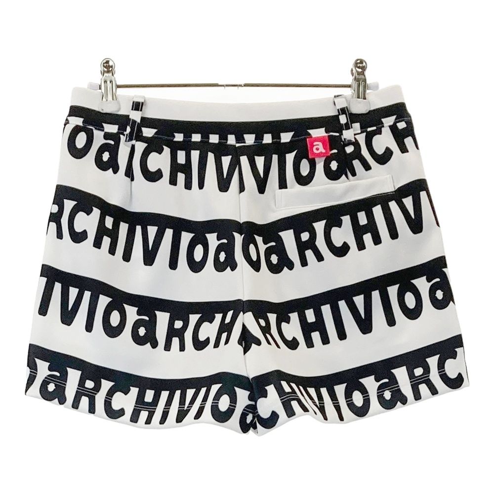 サイズ 38 ARCHIVIO アルチビオ モデル ショートパンツ ロゴボーダー柄 ホワイト系 240101535923 ゴルフウェア レディース ストスト