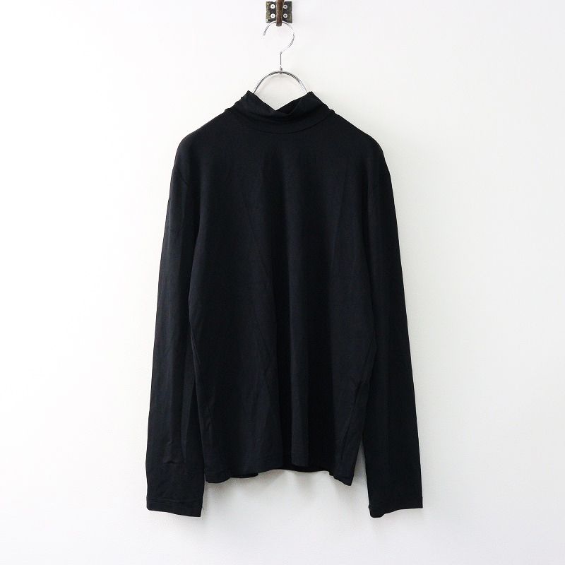 1999AW 銀タグ イッセイミヤケ ISSEY MIYAKE レーヨンエステル ハイネック ストレッチ 長袖カットソー L 黒 2400014388107