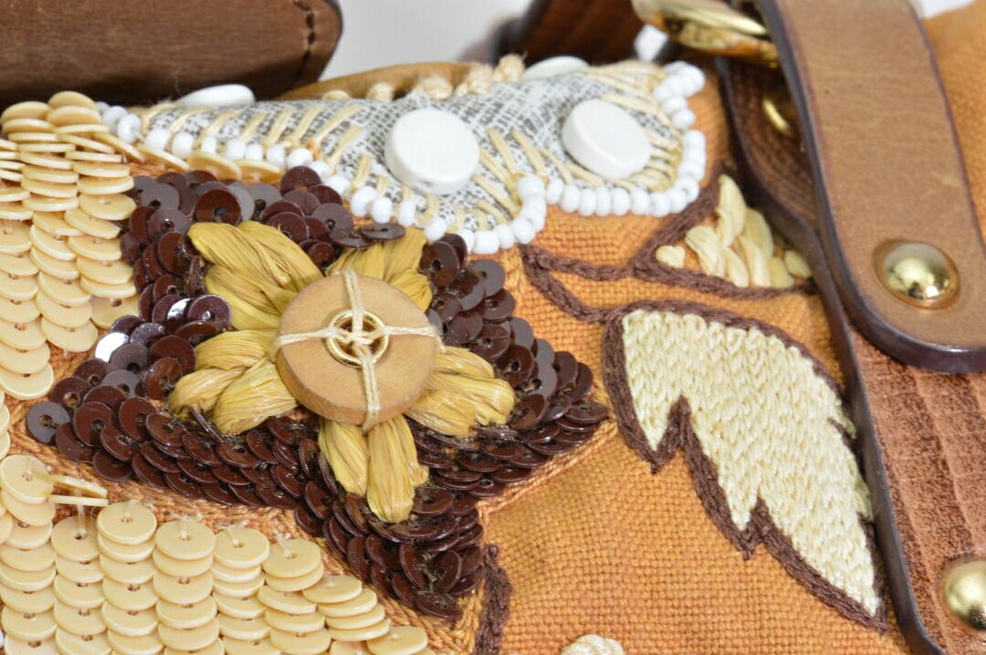 ジャマンピュエッシュ JAMIN PUECH ハンド / トートバッグ ビーズ 花