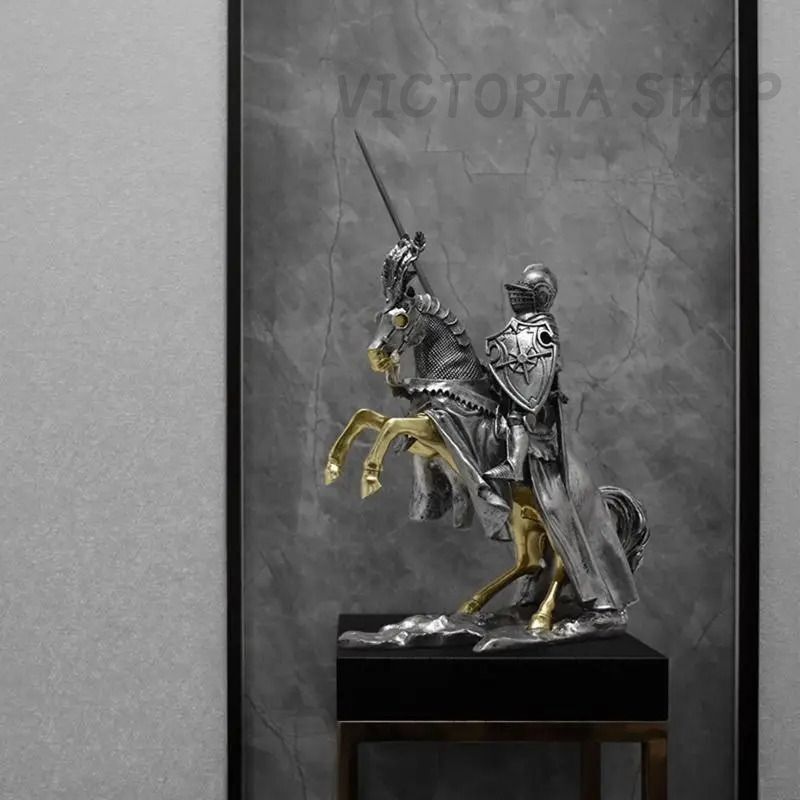 置物　オブジェ　アンティーク　ヴィンテージ　レトロ　馬　騎士　戦士　イタリア製 置物 オブジェ アンティーク ヴィンテージ レトロ 馬 騎士 戦士