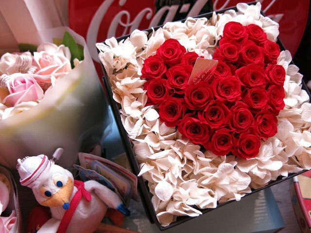 結婚記念日 花束風 ハート フラワーギフト 最新 プリザーブドフラワー