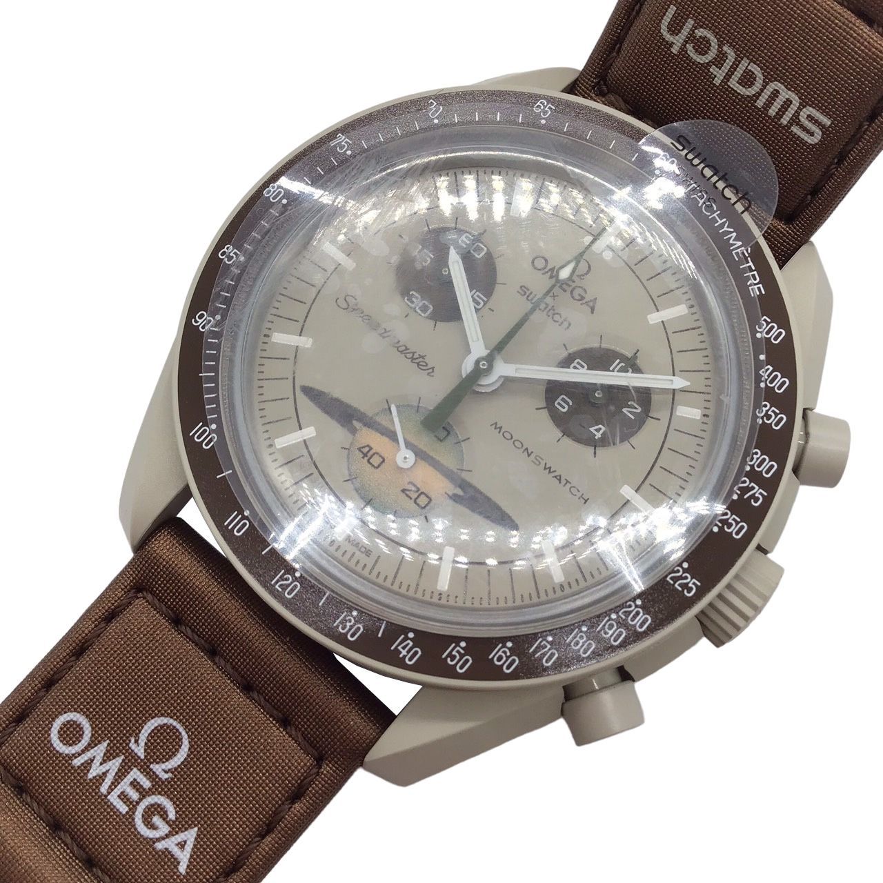 OMEGA　Swatch　Mission to Saturn　オメガ　スウォッチ　ミッション　トゥ　サターン　SO33T100　ムーンスウォッチ　クロノグラフ　土星　クオーツ　電池式　バイオセラミック　生活防水　メンズ