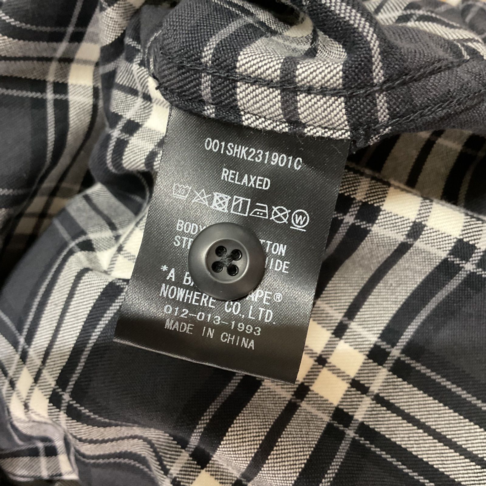 A BATHING APE エイプ マルチチェック スウィングトップ ネル 希少 A BATHING APE x mastermind JAPAN Block Check LS Shirt エイプ