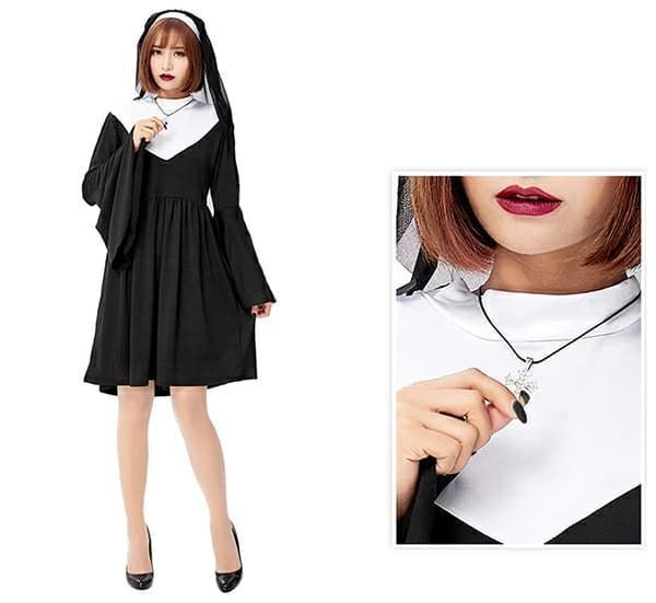 信用のある ハロウィン コスチューム シスター 聖女 即 OK 修道女 コスプレ衣装 修道服 修女 cosplay 宣教師 仮装 レディース ドレス マント ワンピース 4点セット 女性用 大人用 ハロウィン パーティー イベント 舞xiaokb392 再入荷、送料無料。