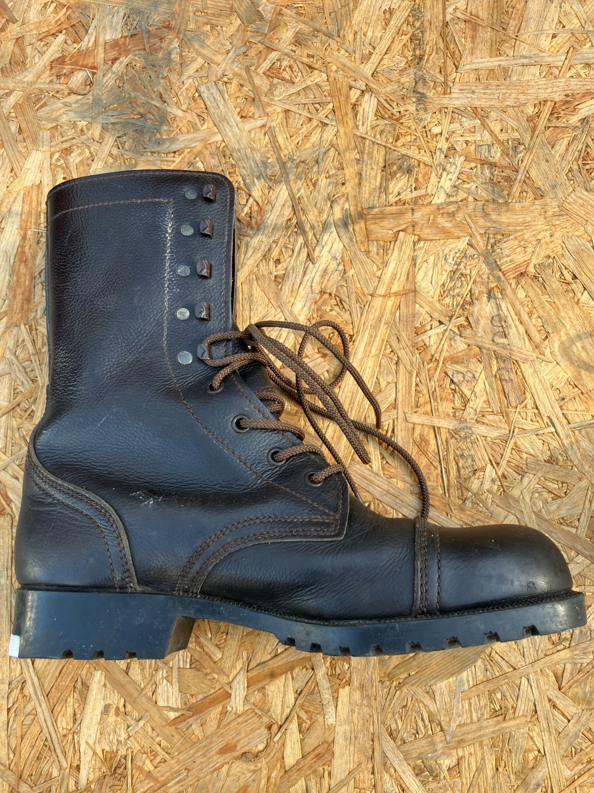 陸上自衛隊 戦闘靴 25cm ミリタリー 半長靴 ダークブラウン 1987年