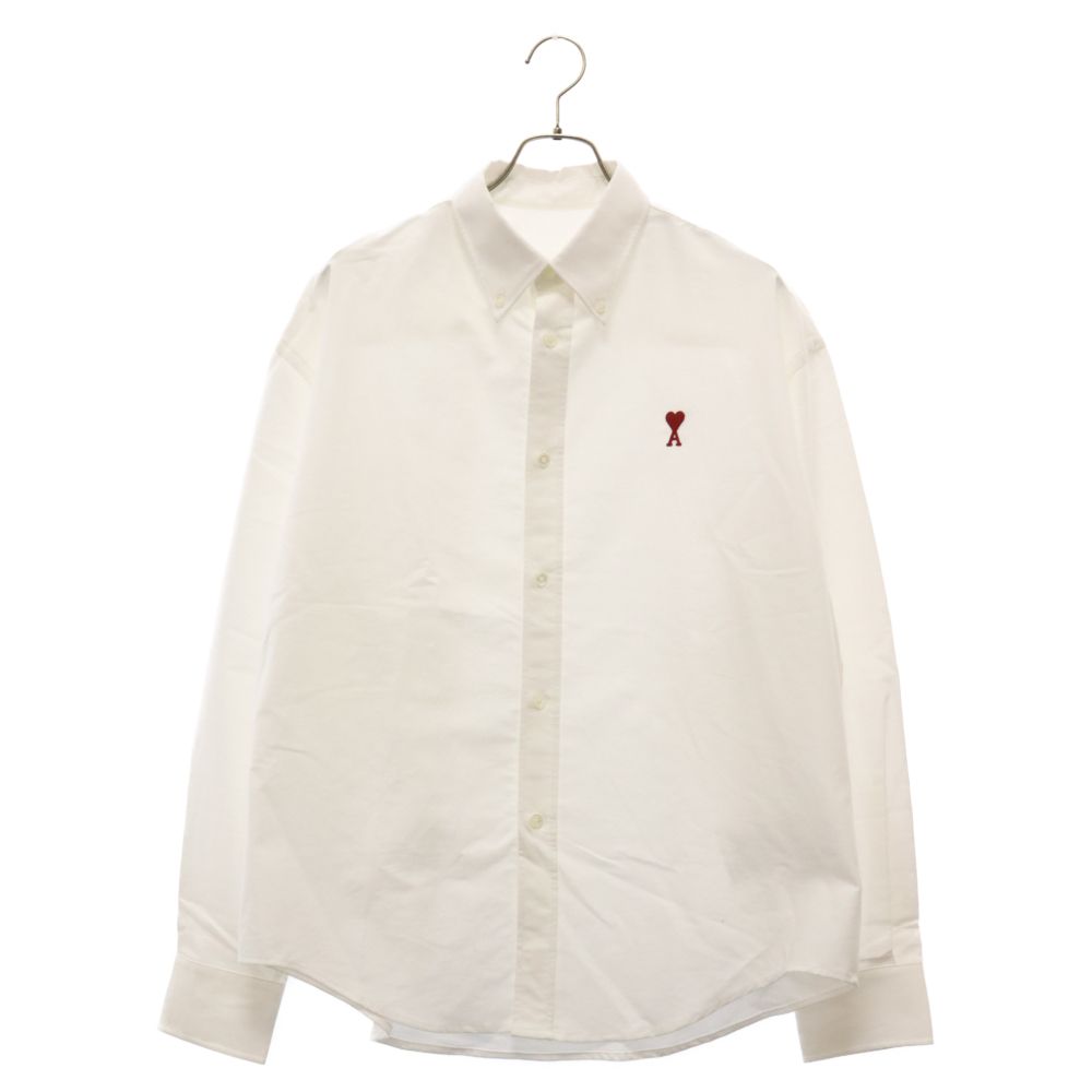 AMI Alexandre Mattiussi (アミアレクサンドルマテュッシ) LONG-SLEEVED SHIRTS ハートワッペン ボタンダウン 長袖シャツ BFUSH130.CO0031