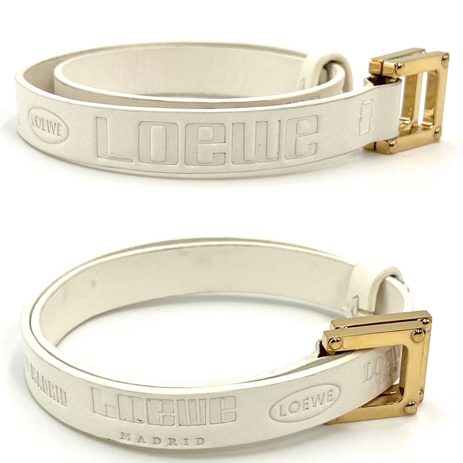 ☆LOEWE ロエベ カウハイド レザー ベルト ダブル ブレスレット