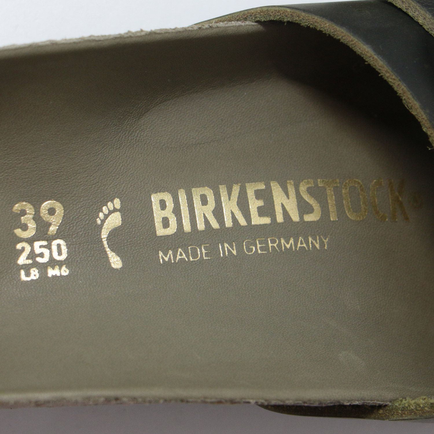 BIRKENSTOCK ビルケンシュトック サンダル 靴 シューズ カーキ グリーン 緑 フラット コンフォート ワンストラップ バックル マドリッド ベーシック レザー サイズ：24.5cm 39 【レディース】
