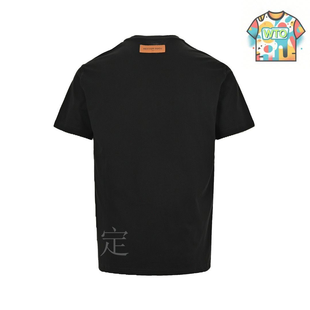 特価品PRADA Tシャツ / LOUIS VUITTON 黒白シャツ М 今日特価】Louis Vuitton 24ss 三つ花文字刺繍 T シャツ-3