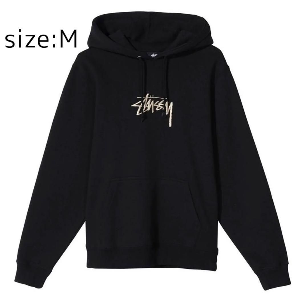 新品】stussy スウェット パーカー サイズM ブラック プルオーバー ...