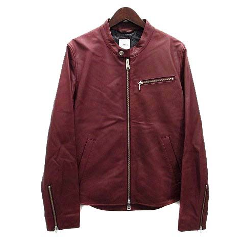 タケオキクチ TAKEO KIKUCHI 羊革 シングル ライダース ジャケット ラムレザー ボルドー 3 070-55010