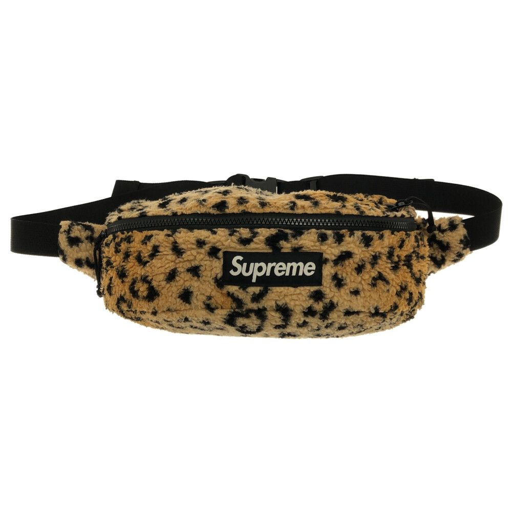 17aw supreme leopard fleece waist bag
