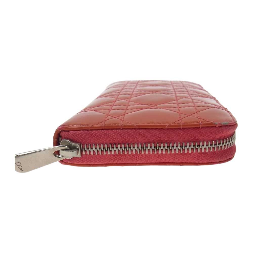 希少品✨クリスチャンディオール　ラウンドジップ　ピンク　オレンジ　財布　チャーム 希少品✨クリスチャンディオール ラウンドジップ ピンク