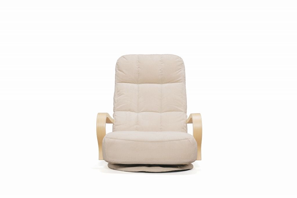 アイリスオーヤマ ウッドアームチェア回転タイプ 座椅子 360度回転 背面ポケット付 折りたたみ可 ベージュ K520752F IRIS OHYAMA MARWIL-DEMENAGEMENTS_CH