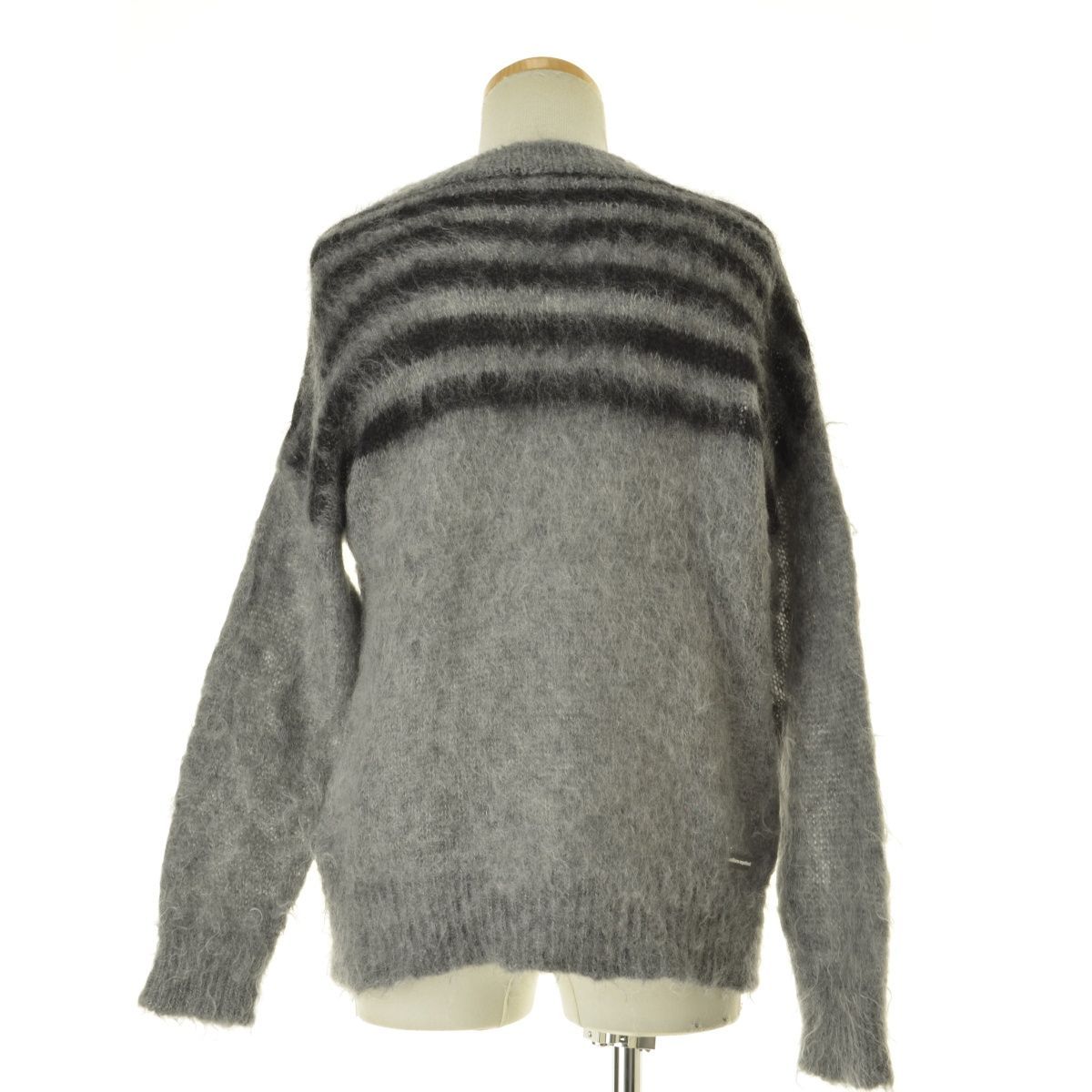 UNIFORMEXPERIMENT】21AW UE-212051 MOHAIR PANELED BORDER CREWNECK