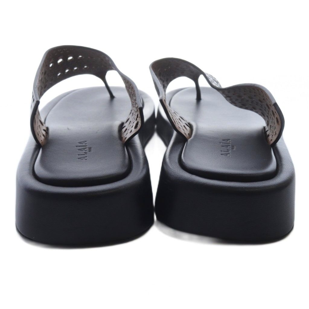 アライア ALAIA Flip flops トングサンダル レザー 37 黒