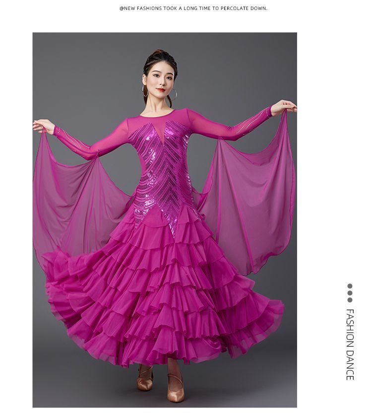 繋がりのある ♥ モダンダンスドレス 社交ダンス ワルツ ルンバ サンバ チャチャチャ 競技ダンス 大きく広がるロングドレス 舞台演出 団体演出 発表会 撮影会 ハロウィン プレゼント