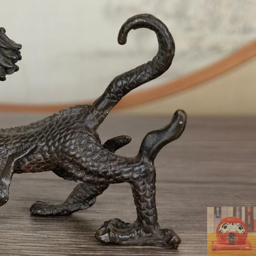 新品未使用】青龍 龍ドラゴン 神龍 置物 オブジェ 銅製 風水