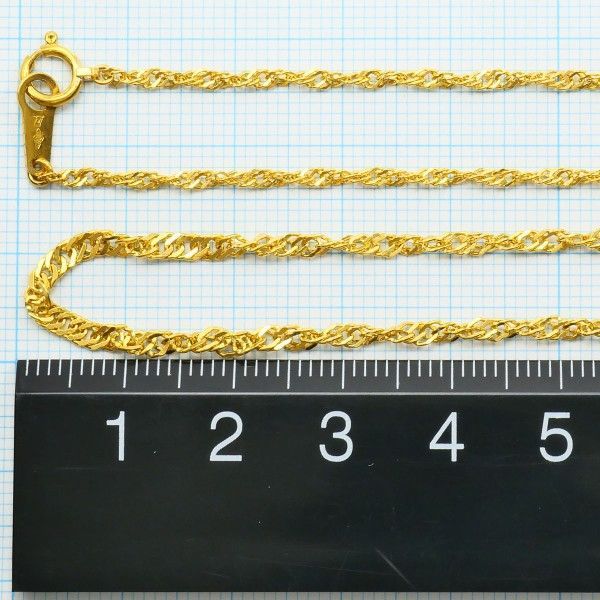 2024年最新海外 K24YG ネックレス メルカリ - 約41.5cm 総重量約4.6g NECKLACE イエローゴールド