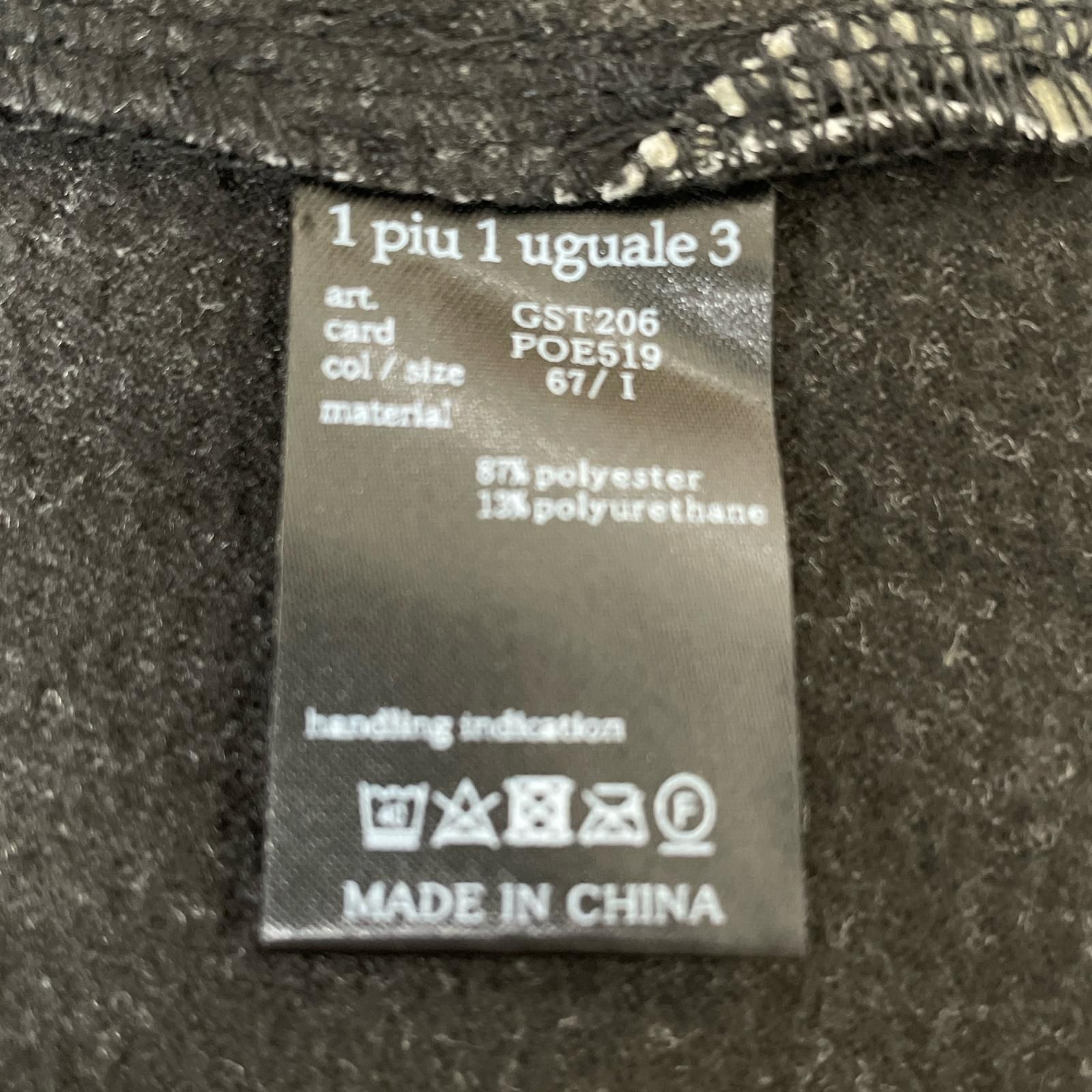 【在庫限りの大特価】 レディース ウノピュウノウグァーレトレ 1piu1uguale3 長袖ポロシャツ 1 S カーキ×ブラック 裏起毛 ストレッチ ロゴ総柄