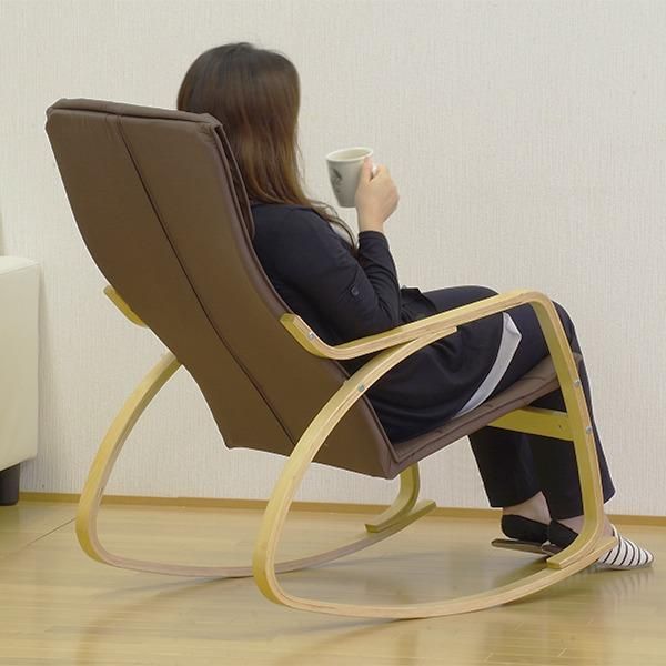 パーソナルチェア 約幅58.5cm ブラウン 木製フレーム 背もたれ 座面