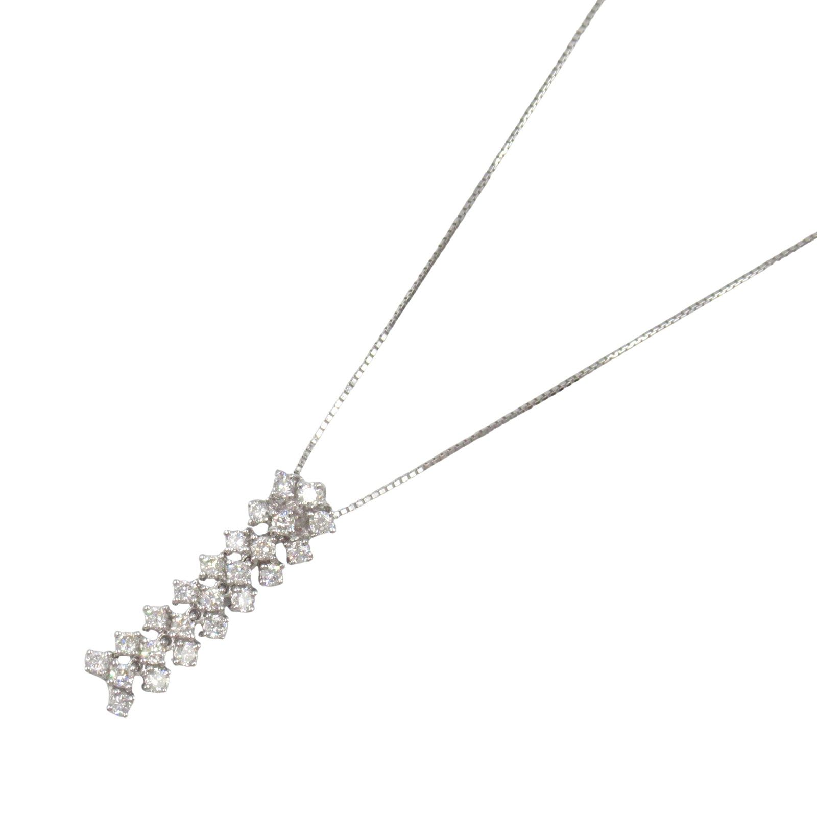 ジュエリー JEWELRY ネックレス ダイヤモンド ネックレス ﾀﾞｲﾔ 4.0g 首回44.5㎝ K18WG ホワイトゴールド ダイヤモンド ネックレス レディース Used A