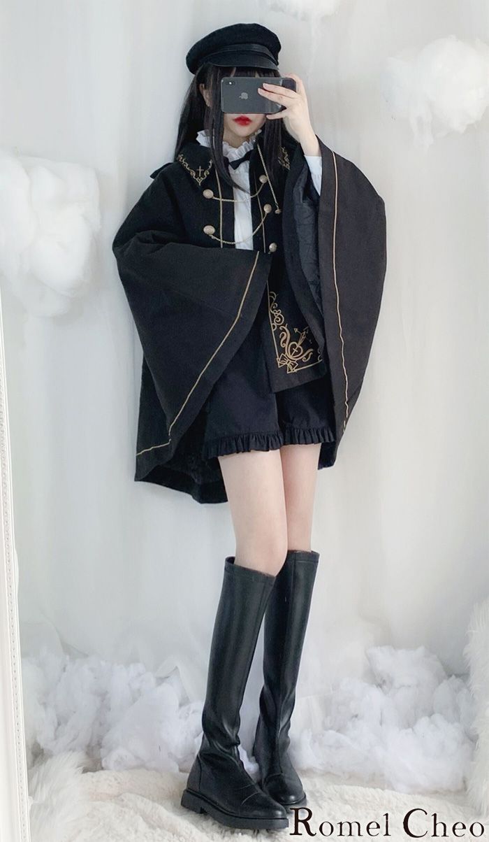 ロングコート　ケープコート　マントHanae Mori　森英恵　黒　7号 ロングコート ケープコート マントHanae Mori 森英恵 黒 7号