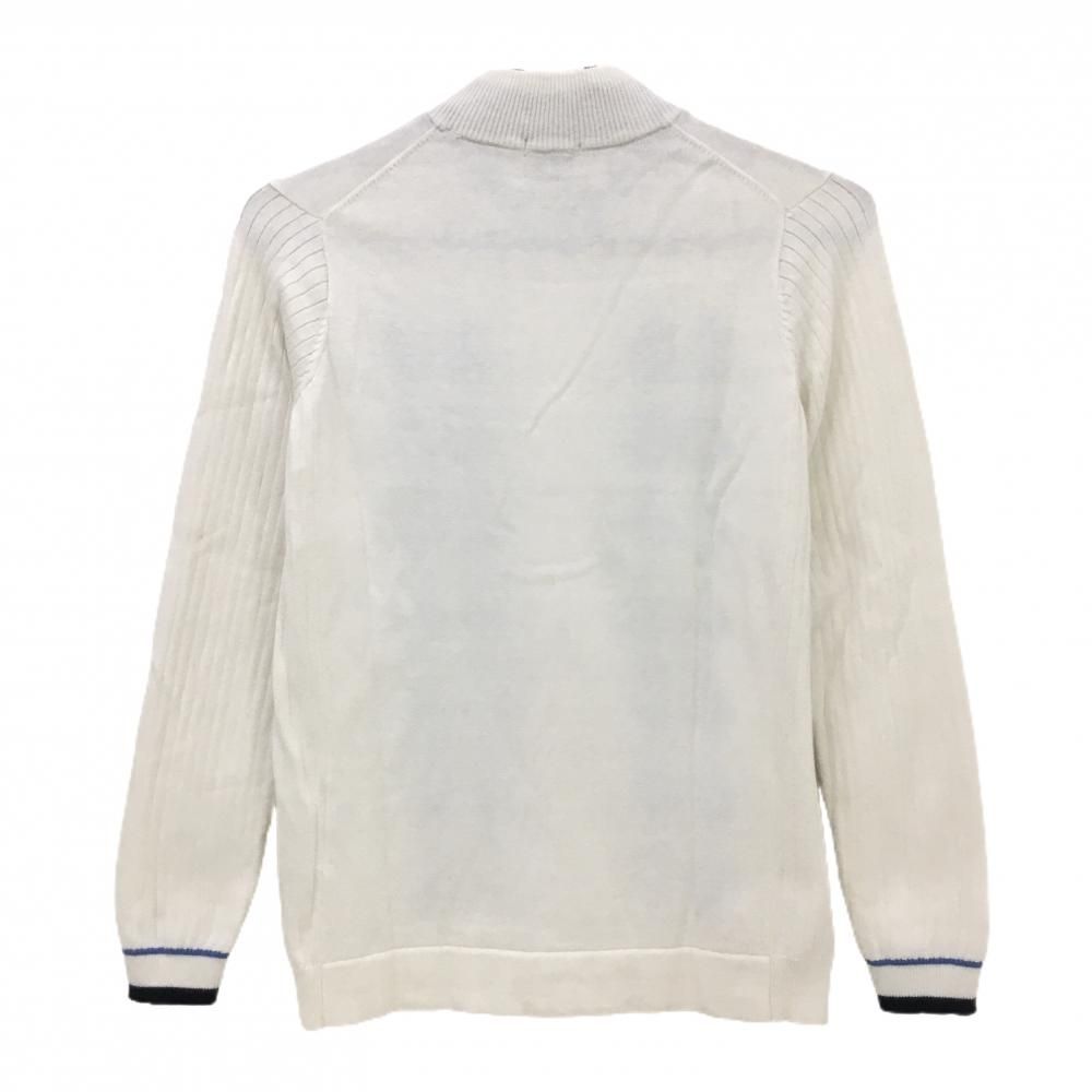 H261*ASHWORTH アシュワース☆ニット☆中綿☆ゴルフ☆ジャケット☆白 超美品】アシュワース ニットジャケット 白×ネイビー 前身頃