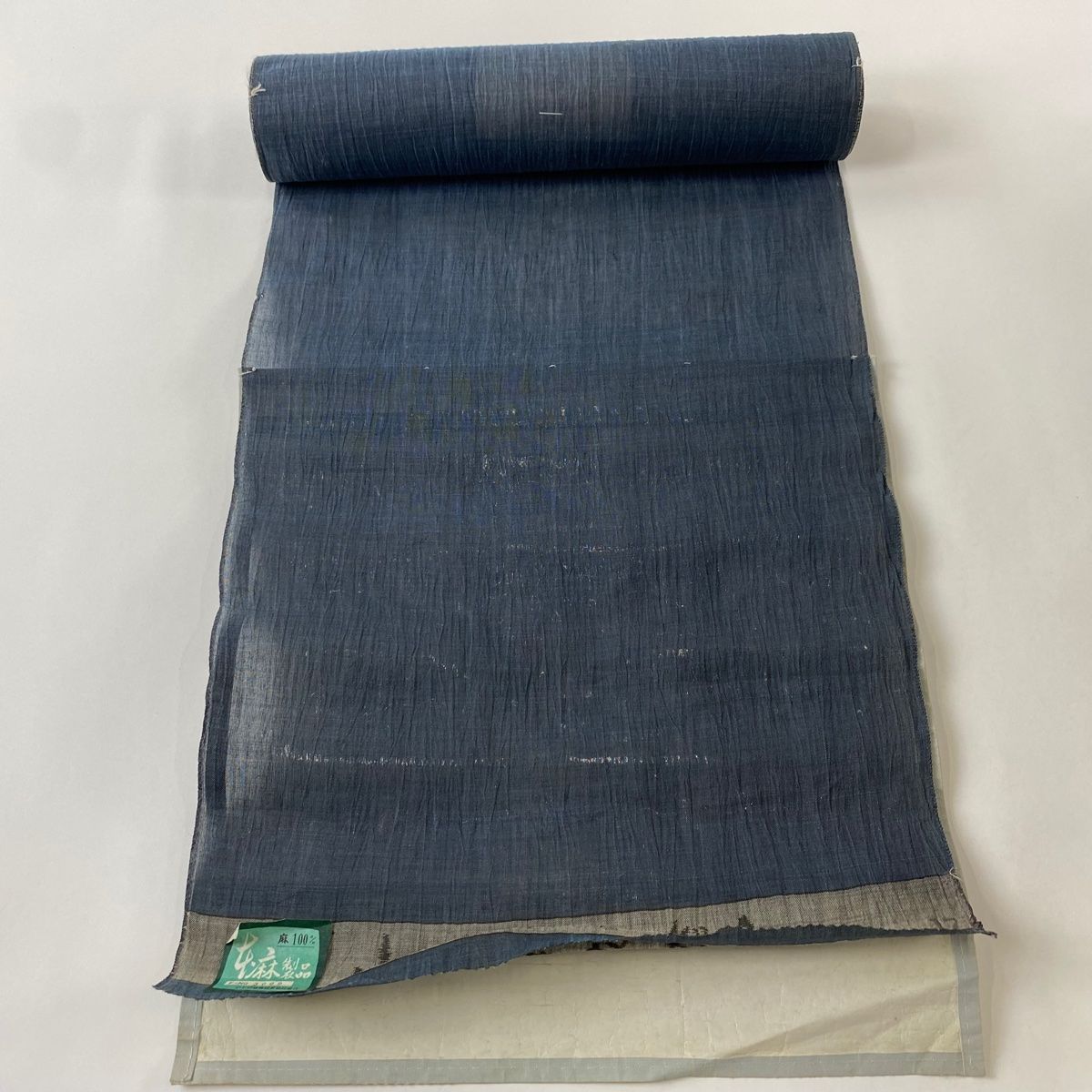 反物 名品 小千谷縮 青灰色 麻 【中古】 - メルカリ 