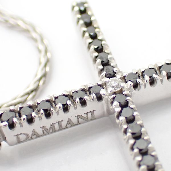 DAMIANI ミステリークロス ネックレス 750 K18WG ブラックダイヤ