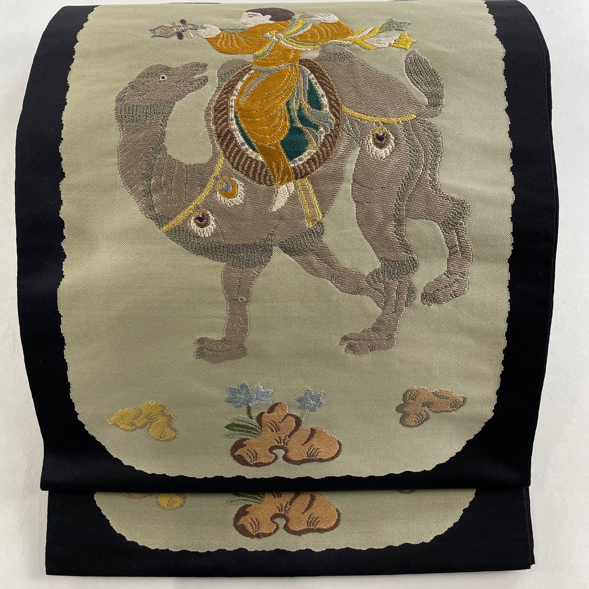 夏帯 袋帯 絽 唐織 花柄模様 網代木 金銀糸 KO-1374 夏帯 袋帯 絽 唐織