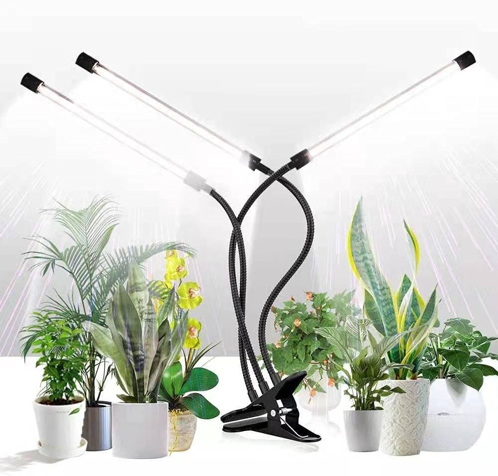 植物育成ライト 屋内植物成長LEDランプ 75W 126LED植物ランプ USB給電式 電源アダプター付き 3ヘッド付き 360グースネック タイマー機能(3/6/12H) 5段階調光 日照不足解消 観葉植物 多肉植物用 小さ